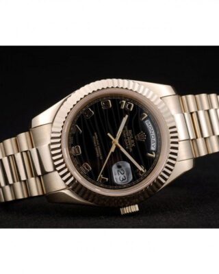 Superclone Rolex Day-Date Black Dial 41998 Close-Up Focus