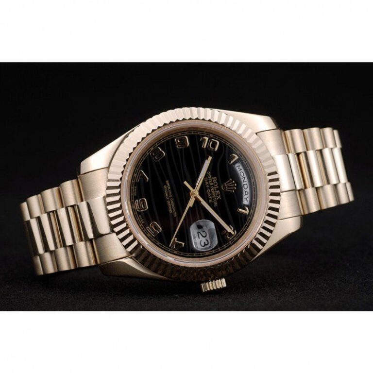 Superclone Rolex Day-Date Black Dial 41998 Close-Up Focus