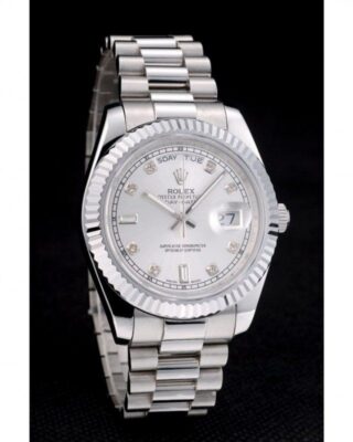 Superclone Rolex Day-Date Silver Dial 41995 Angle Detail