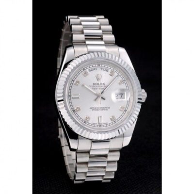 Superclone Rolex Day-Date Silver Dial 41995 Angle Detail