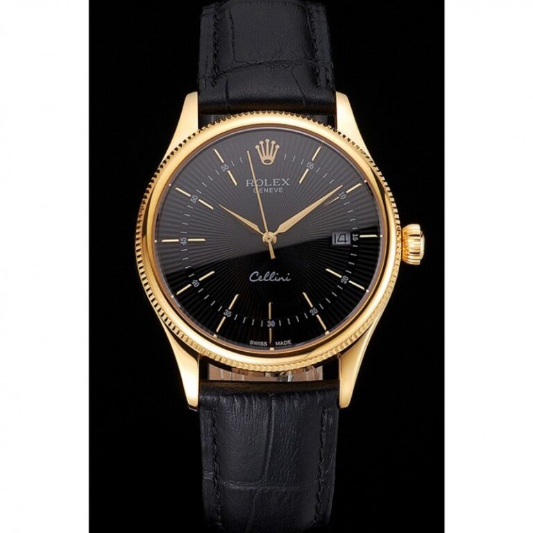 Superclone Rolex Cellini Black Dial REP016807 Perspective View