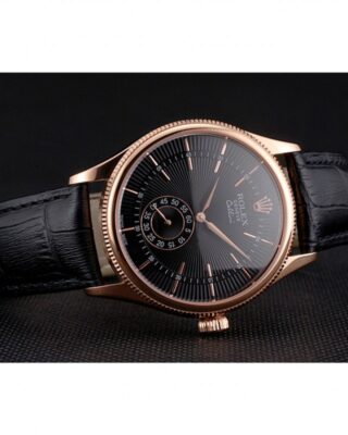 Superclone Rolex Cellini Black Dial REP016792 Close-Up Focus