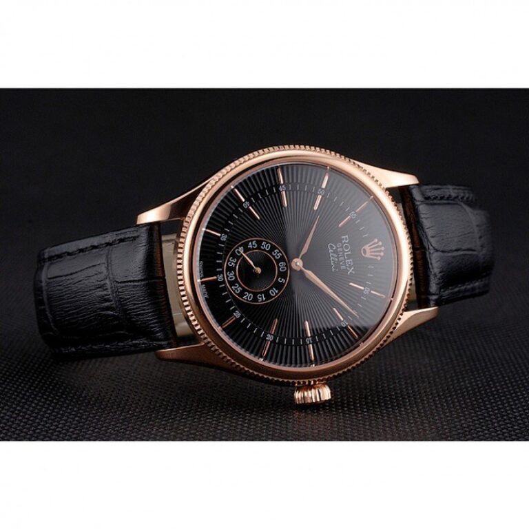 Superclone Rolex Cellini Black Dial REP016792 Close-Up Focus