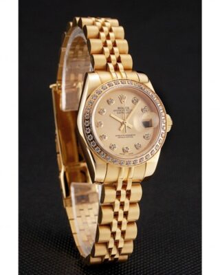 Superclone Rolex Datejust Gold Dial 1454096 Angle Detail