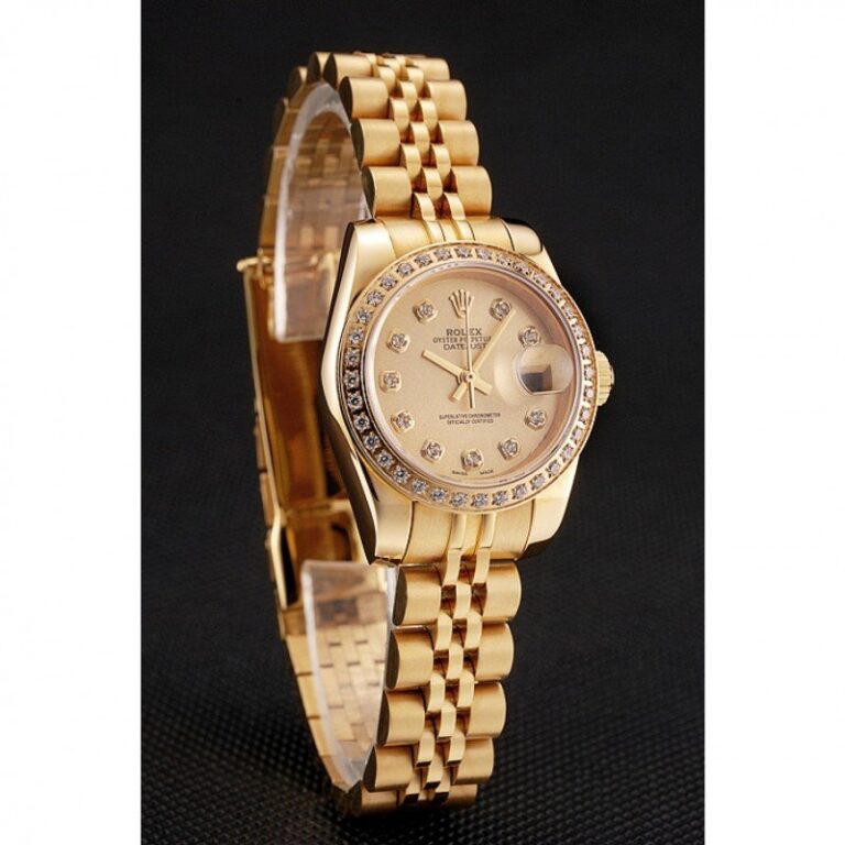 Superclone Rolex Datejust Gold Dial 1454096 Angle Detail