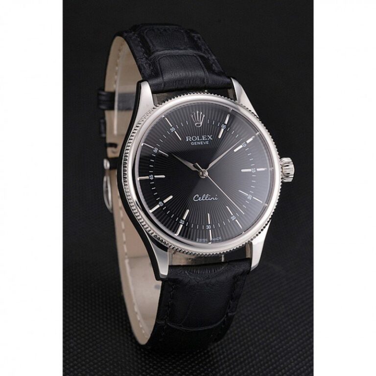 Superclone Rolex Cellini Black Dial REP016809 Angle Detail
