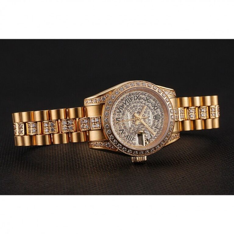 Superclone Rolex Datejust Gold Dial 1453955 Close-Up Focus