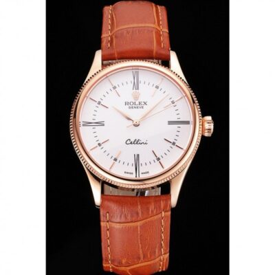 Superclone Rolex Cellini White Dial REP016795 Perspective View