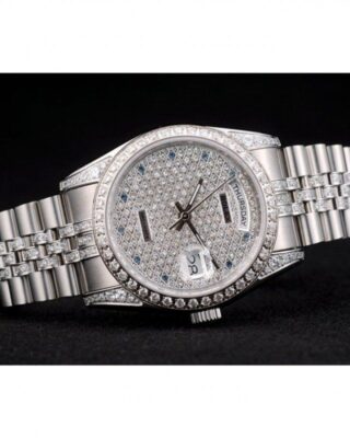 Replica Rolex Day-Date Diamond Dial 41985 Close-Up Focus