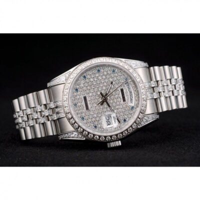 Replica Rolex Day-Date Diamond Dial 41985 Close-Up Focus