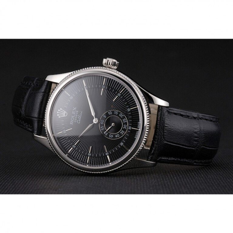 Superclone Rolex Cellini Black Dial REP016790 Close-Up Focus