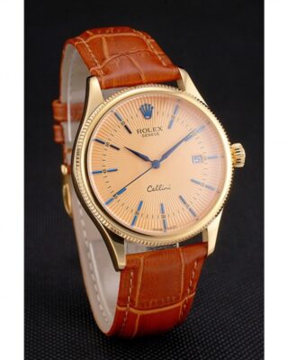 Superclone Rolex Cellini Gold Dial REP016797 Angle Detail