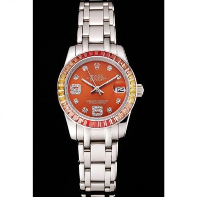 Replica Rolex Datejust Orange Dial REP016821 Perspective View