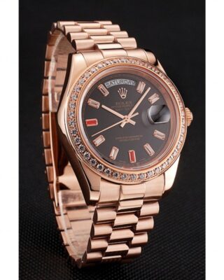 Superclone Rolex Day-Date Black Dial 1454102 Angle Detail