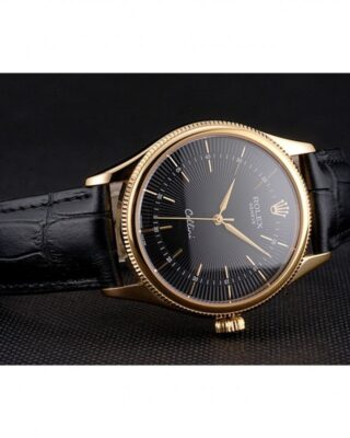 Superclone Rolex Cellini Black Dial REP016803 Close-Up Focus
