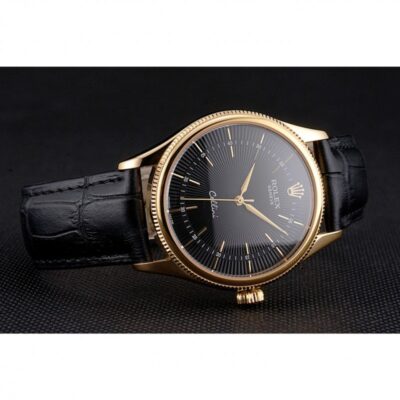 Superclone Rolex Cellini Black Dial REP016803 Close-Up Focus