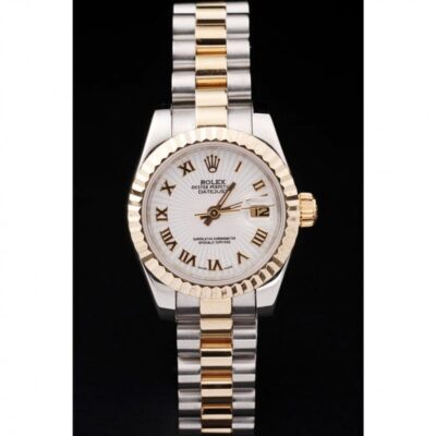 Superclone Rolex Datejust White Dial SRL104 Perspective View
