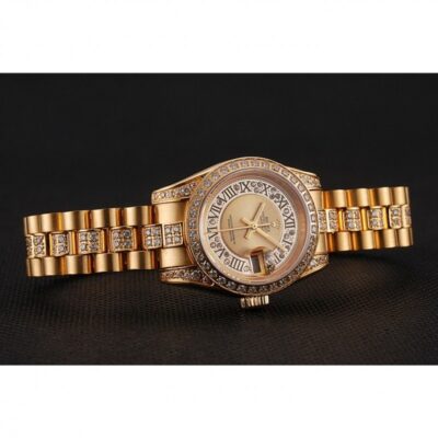 Superclone Rolex Datejust Gold Dial 1453953 Angle Detail