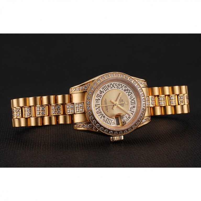 Superclone Rolex Datejust Gold Dial 1453953 Angle Detail
