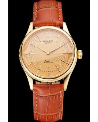 Superclone Rolex Cellini 38mm Gold Dial REP016808 2