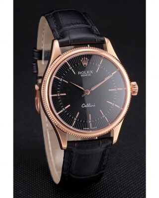 Superclone Rolex Cellini Black Dial REP016815 Angle Detail