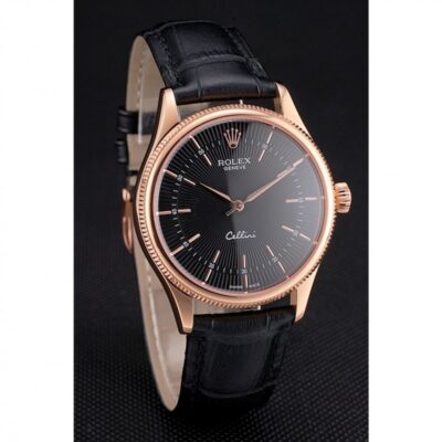 Superclone Rolex Cellini Black Dial REP016815 Angle Detail