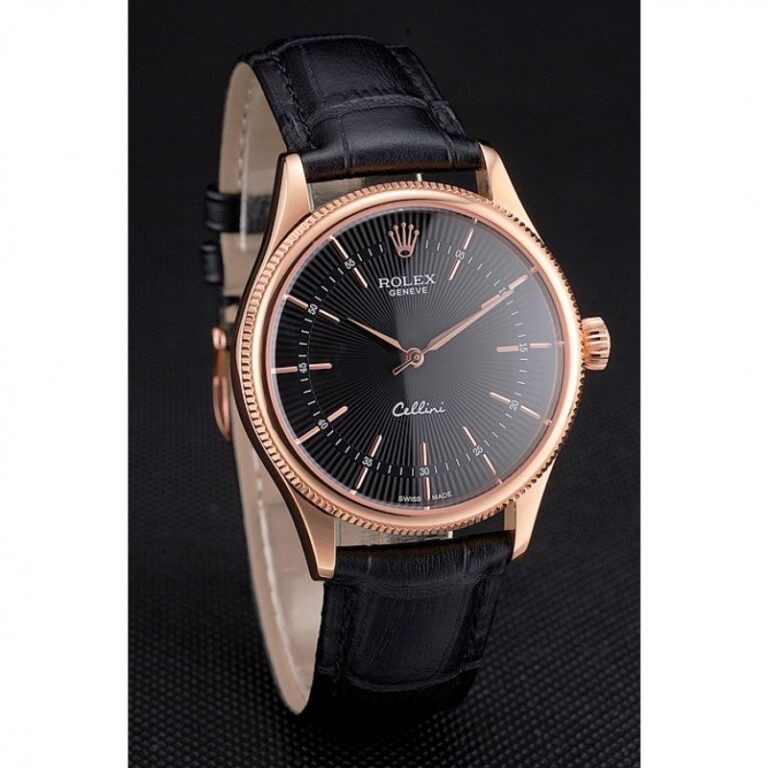 Superclone Rolex Cellini Black Dial REP016815 Angle Detail