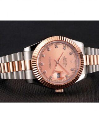 Superclone Rolex Datejust Rose-Gold Dial REP016816 Close-Up Focus