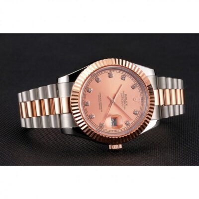 Superclone Rolex Datejust Rose-Gold Dial REP016816 Close-Up Focus