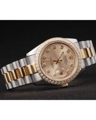 Superclone Rolex Datejust Gold Dial SRL40 Style Perspective