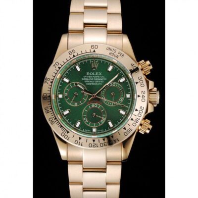 Replica Rolex Daytona Green Dial 1454244 Perspective View