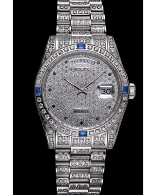 Superclone Rolex Day-Date Diamond Dial 621613 Angle Detail