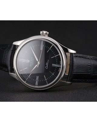 Superclone Rolex Cellini Black Dial REP016804 Close-Up Focus
