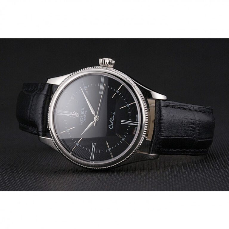 Superclone Rolex Cellini Black Dial REP016804 Close-Up Focus