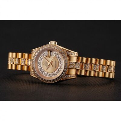 Superclone Rolex Datejust Gold Dial 1453953 Close-Up Focus