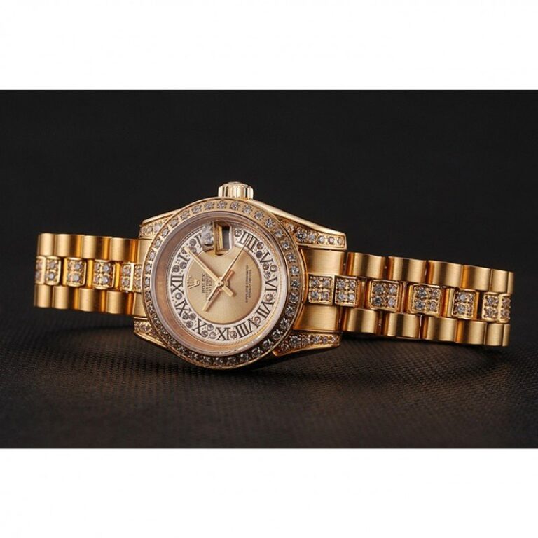 Superclone Rolex Datejust Gold Dial 1453953 Close-Up Focus