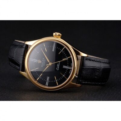 Superclone Rolex Cellini Black Dial REP016814 Close-Up Focus
