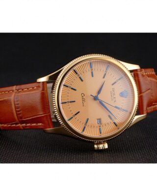 Superclone Rolex Cellini Gold Dial REP016797 Close-Up Focus