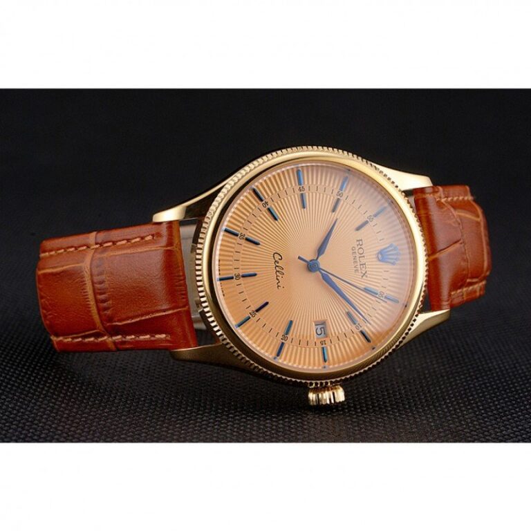 Superclone Rolex Cellini Gold Dial REP016797 Close-Up Focus