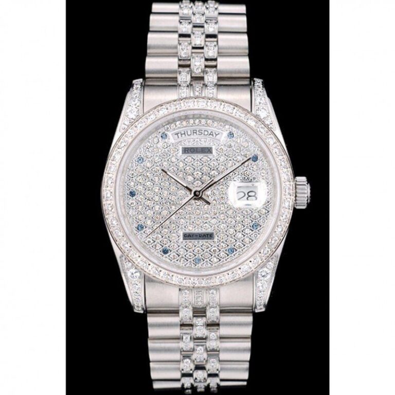 Replica Rolex Day-Date Diamond Dial 41985 Perspective View
