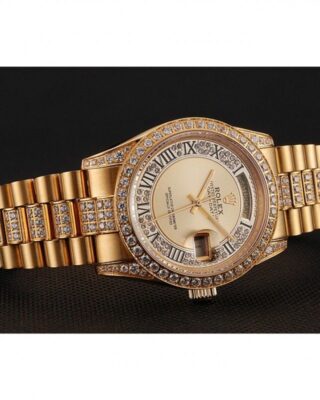 Superclone Rolex Day-Date Gold Dial 1453954 Close-Up Focus