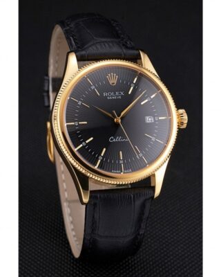 Superclone Rolex Cellini Black Dial REP016807 Angle Detail