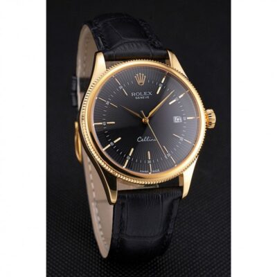 Superclone Rolex Cellini Black Dial REP016807 Angle Detail