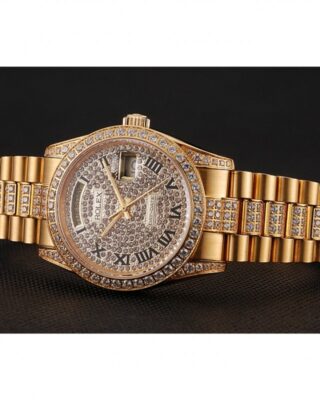 Superclone Rolex Day-Date Gold Dial 1453956 Angle Detail