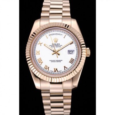 Replica Rolex Day-Date White Dial 622546 Perspective View