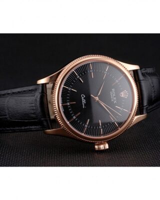 Superclone Rolex Cellini Black Dial REP016815 Close-Up Focus