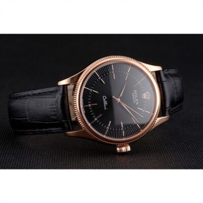 Superclone Rolex Cellini Black Dial REP016815 Close-Up Focus