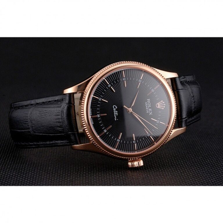 Superclone Rolex Cellini Black Dial REP016815 Close-Up Focus