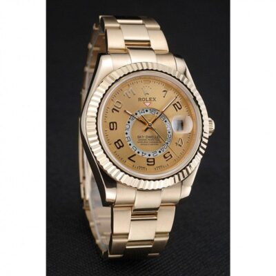 Replica Rolex Sky-Dweller Gold Dial 80243 Angle Detail