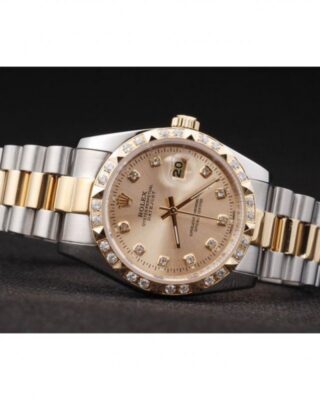 Superclone Rolex Datejust Gold Dial SRL41 Alternate Angle
